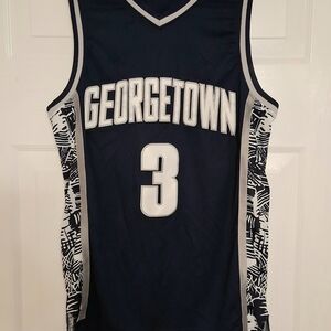 Georgetown Hoyas #3 Allen Iverson Navy Blue Basketball Jersey Size Medium